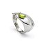 Anillo grande irregular con piedra verde Talla 16